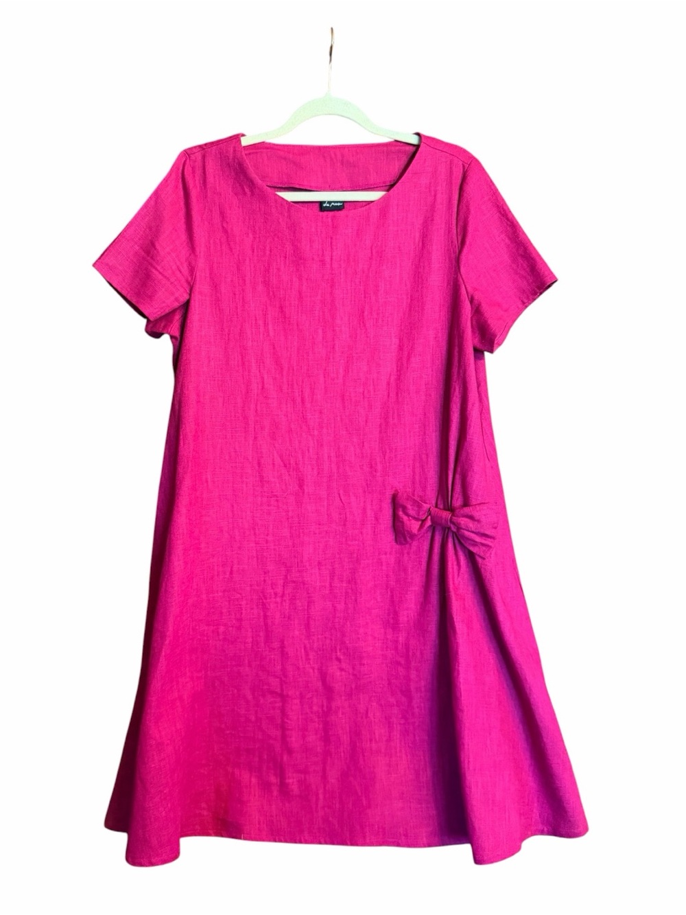 Le Muse Cerise Pink Short Sleeve Summer Kiss Swing Dress Size L - Picture 4 of 11